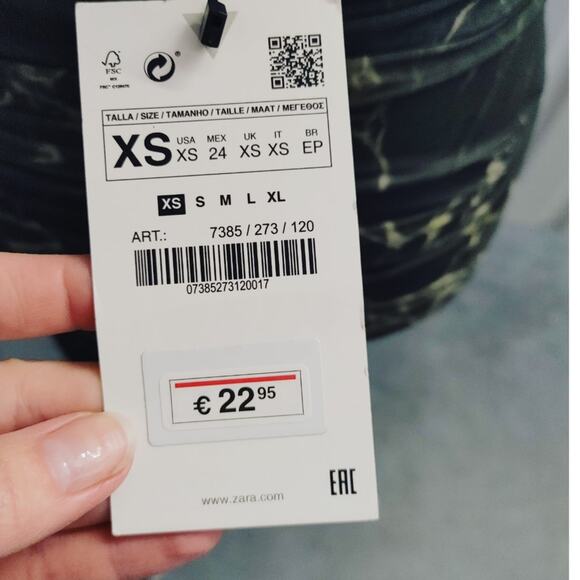 Zara Bodycon Mini Dress Midi Skirt Green Marble Mesh XS NWT - Picture 6 of 7